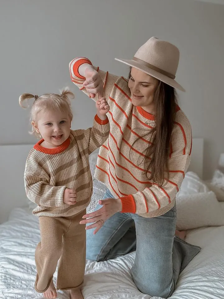 Jamie Unisex Cotton Sweater | Desert Stripe