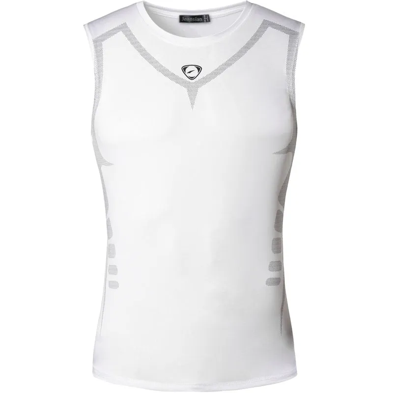 jeansian Sport Tank Tops Tanktops Sleeveless Shirts Running Grym Workout Fitness Slim Compression LSL3306 Red2
