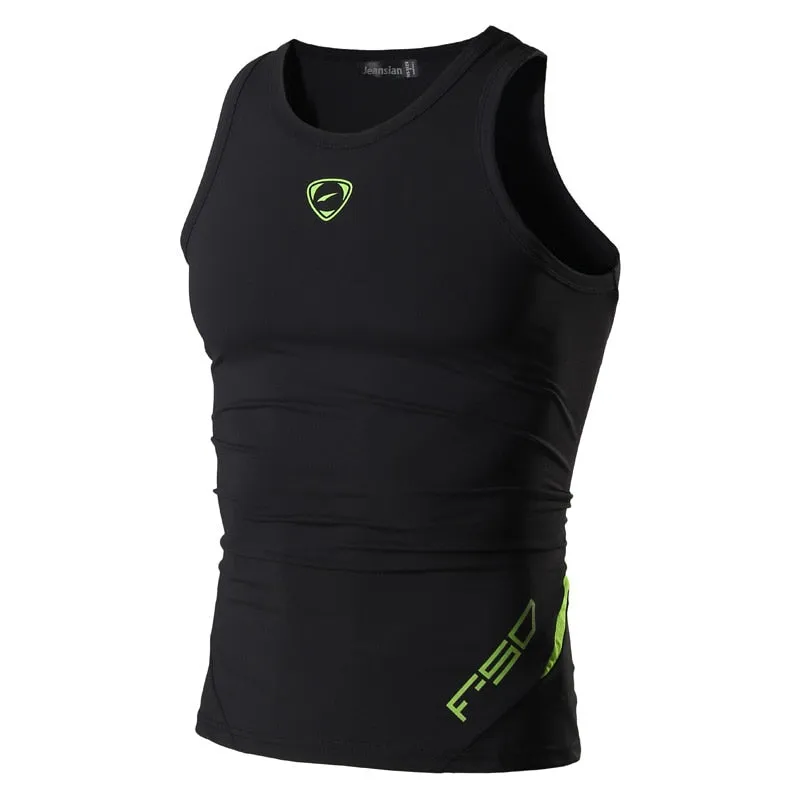 jeansian Sport Tank Tops Tanktops Sleeveless Shirts Running Grym Workout Fitness Slim Compression LSL3306 Red2
