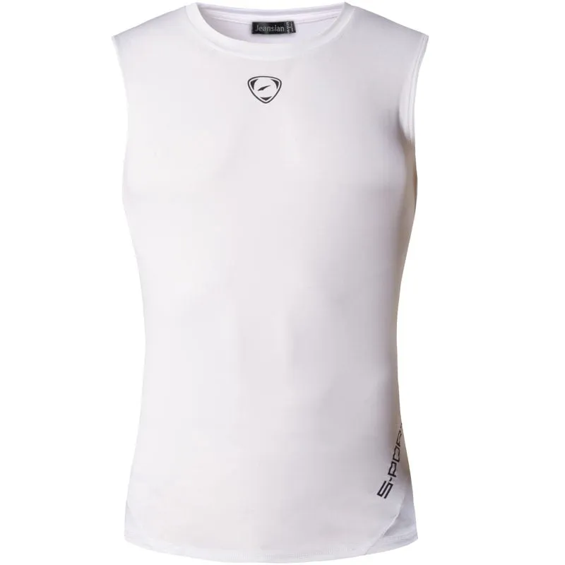 jeansian Sport Tank Tops Tanktops Sleeveless Shirts Running Grym Workout Fitness Slim Compression LSL3306 Red2