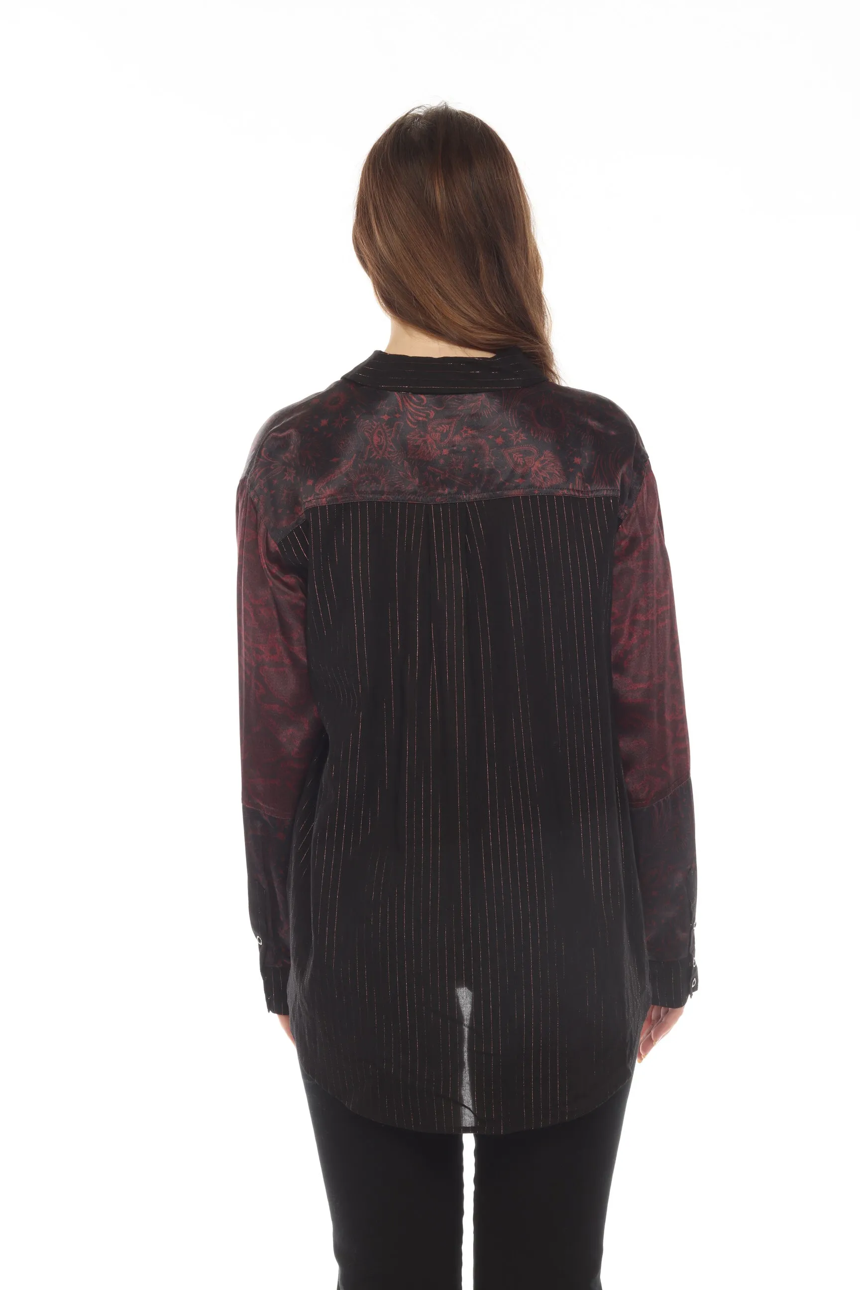 Johnny Was Asteria Viper Print Mix Snap Shirt Boho Chic R18221