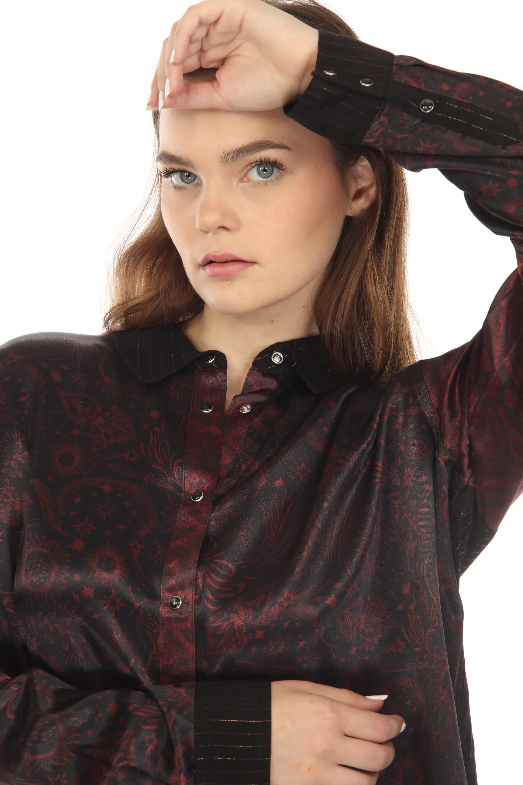 Johnny Was Asteria Viper Print Mix Snap Shirt Boho Chic R18221