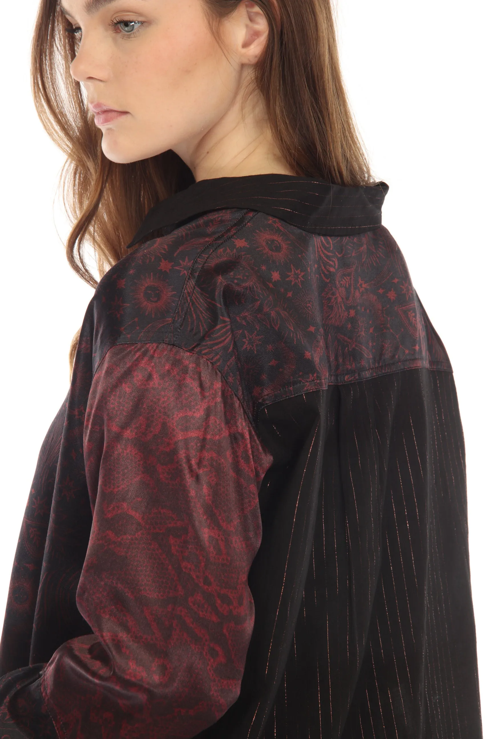 Johnny Was Asteria Viper Print Mix Snap Shirt Boho Chic R18221