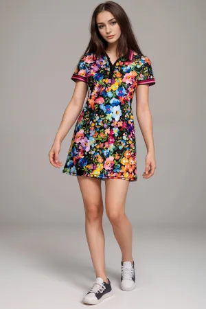 Johnny Was Bee Active Floral Polo Tennis Dress A6724