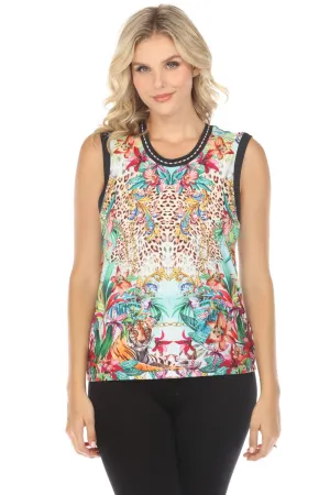 Johnny Was Bee Active Miller Tigre Muscle Tank Top A9124 Boho Chic