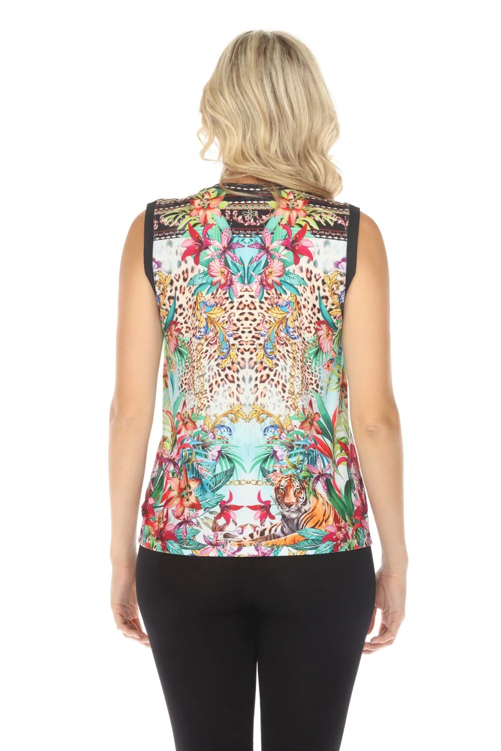 Johnny Was Bee Active Miller Tigre Muscle Tank Top A9124 Boho Chic