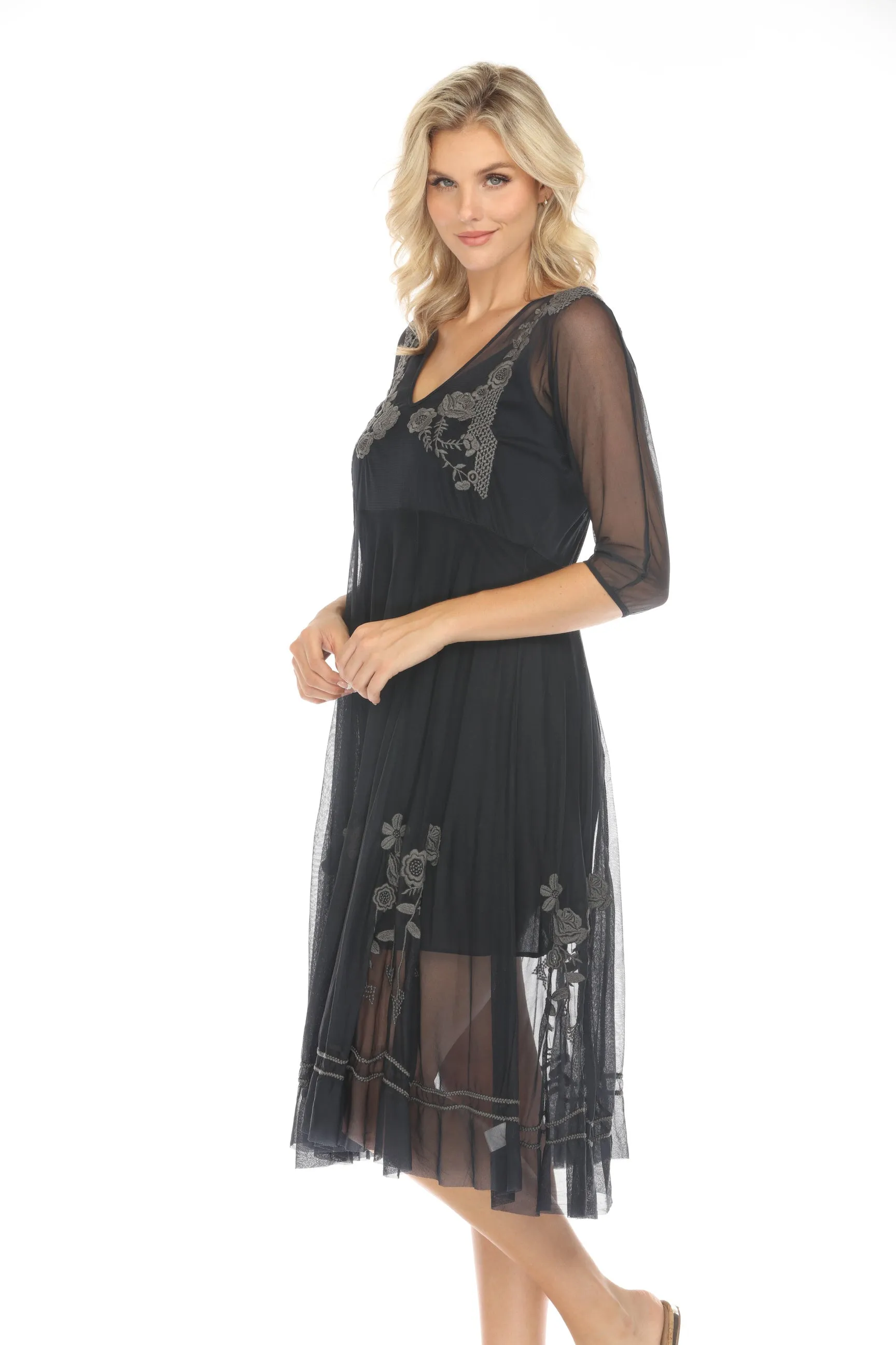 Johnny Was Biya Hirsch Mesh Midi Slip Dress 8649-C Boho Chic