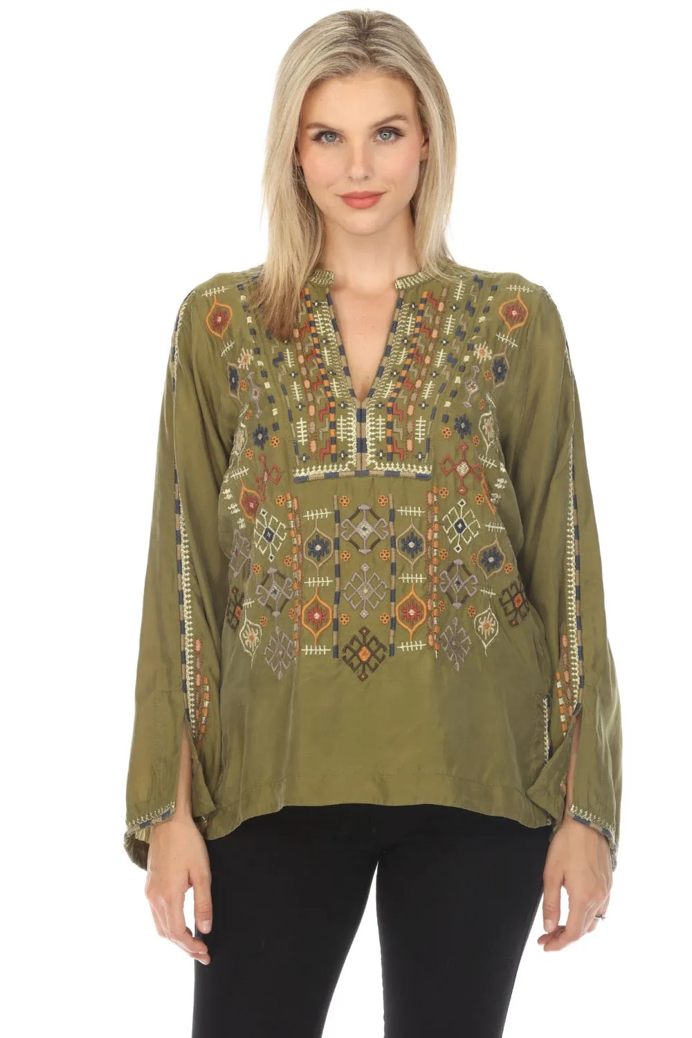 Johnny Was Biya Luca Embroidered Blouse Boho Chic B12323-E *