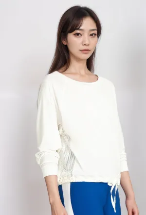 Johnny Was Calme Effect Mesh Contrast Pullover O13122 Boho Chic *