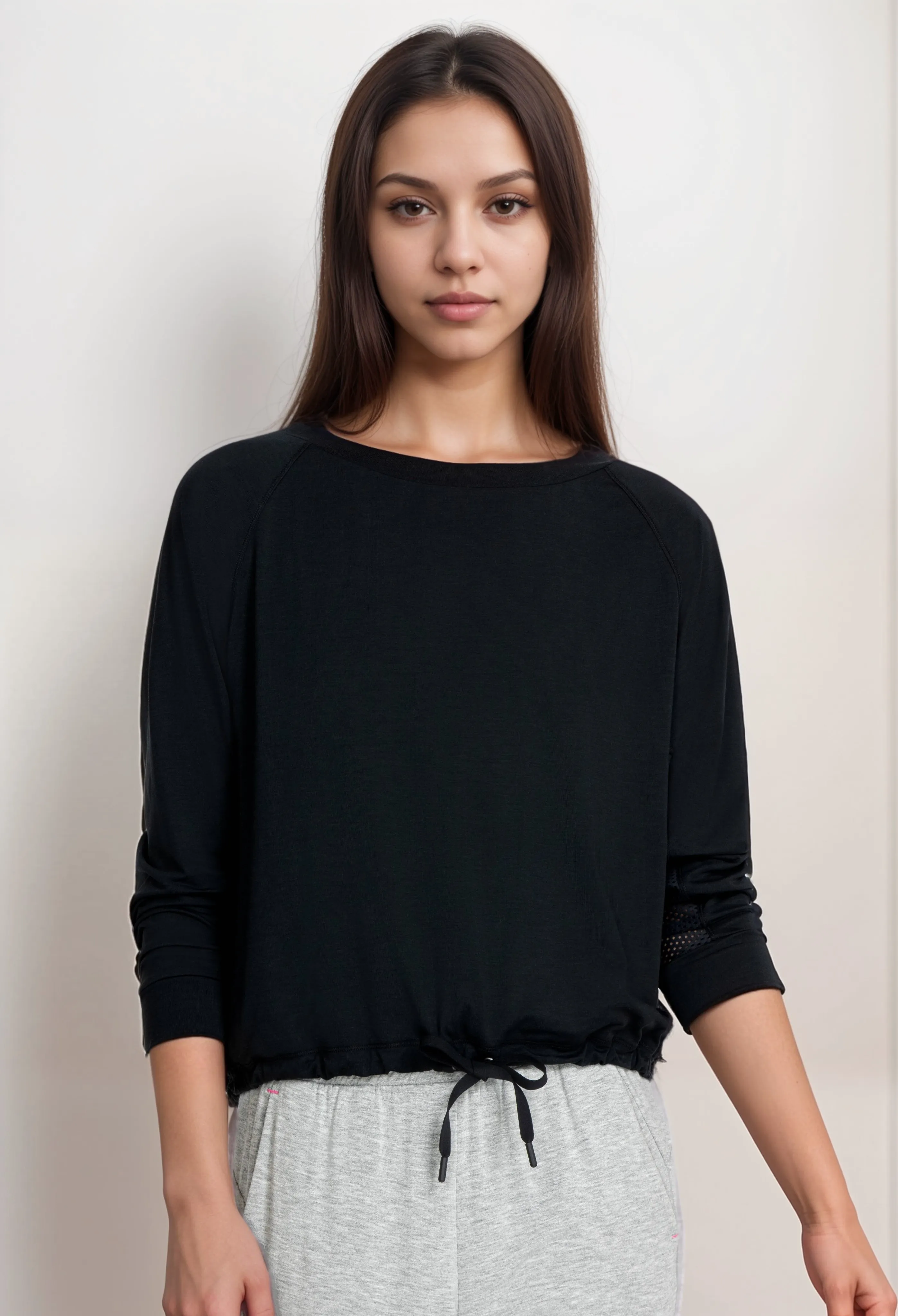 Johnny Was Calme Effect Mesh Contrast Pullover O13122 Boho Chic *