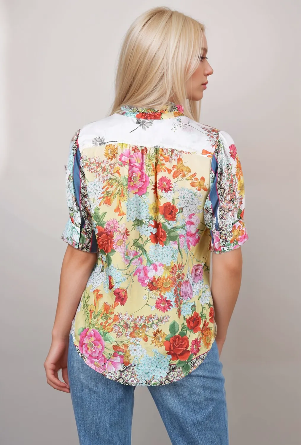 Johnny Was Delite Jolene Silk Floral Blouse C12724 Boho Chic