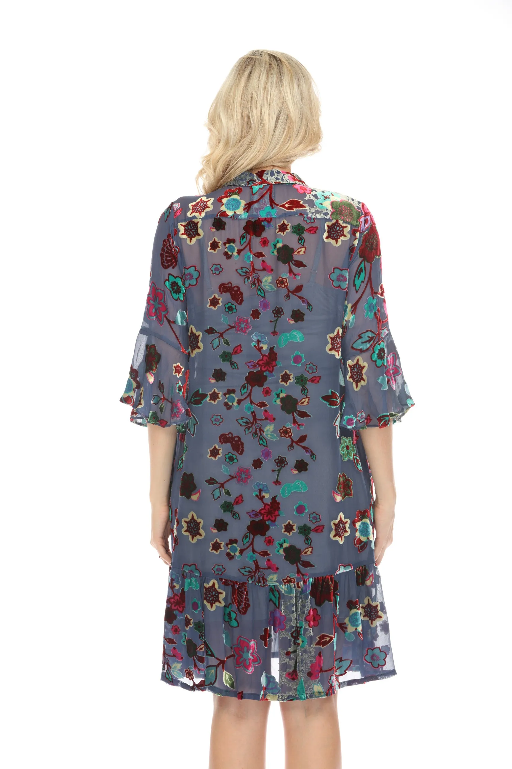 Johnny Was Flower Burnout Eleon Slip Dress Boho Chic C30923BE