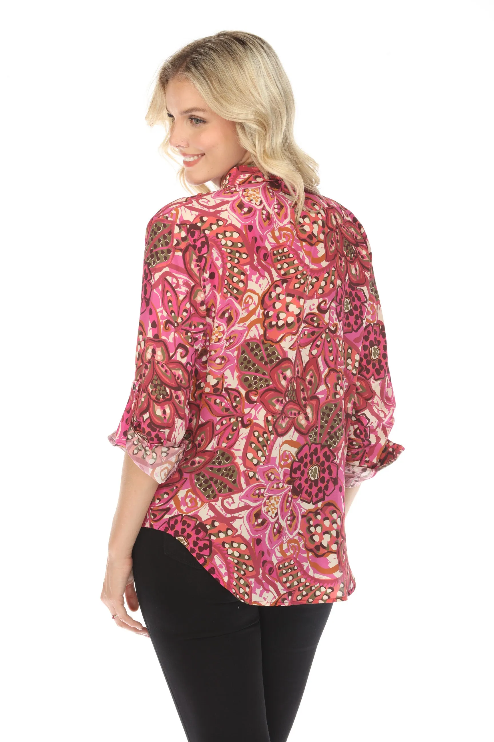 Johnny Was Jade Dreams Of Vivanna Silk Shirt L10823 Boho Chic