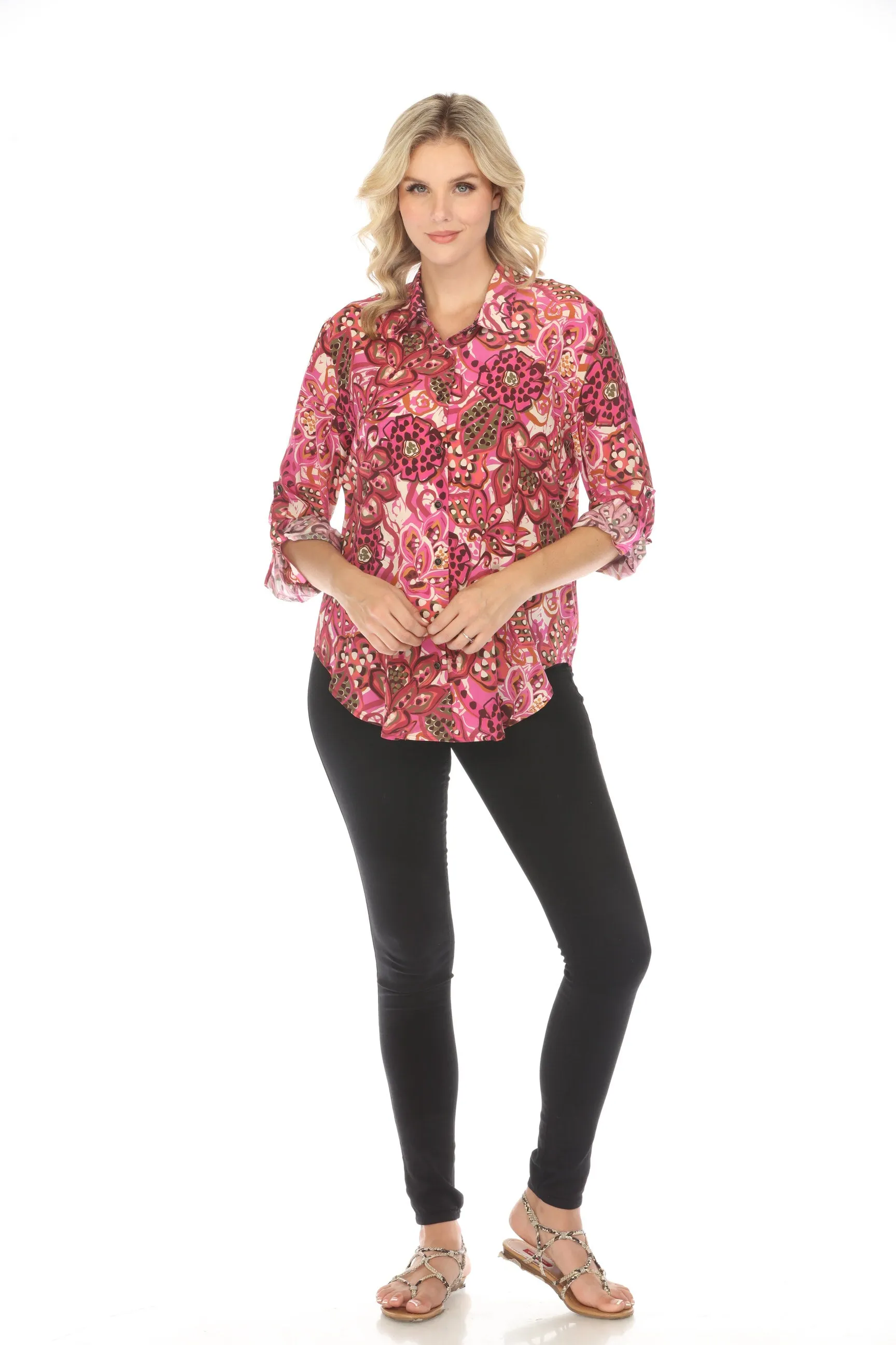 Johnny Was Jade Dreams Of Vivanna Silk Shirt L10823 Boho Chic