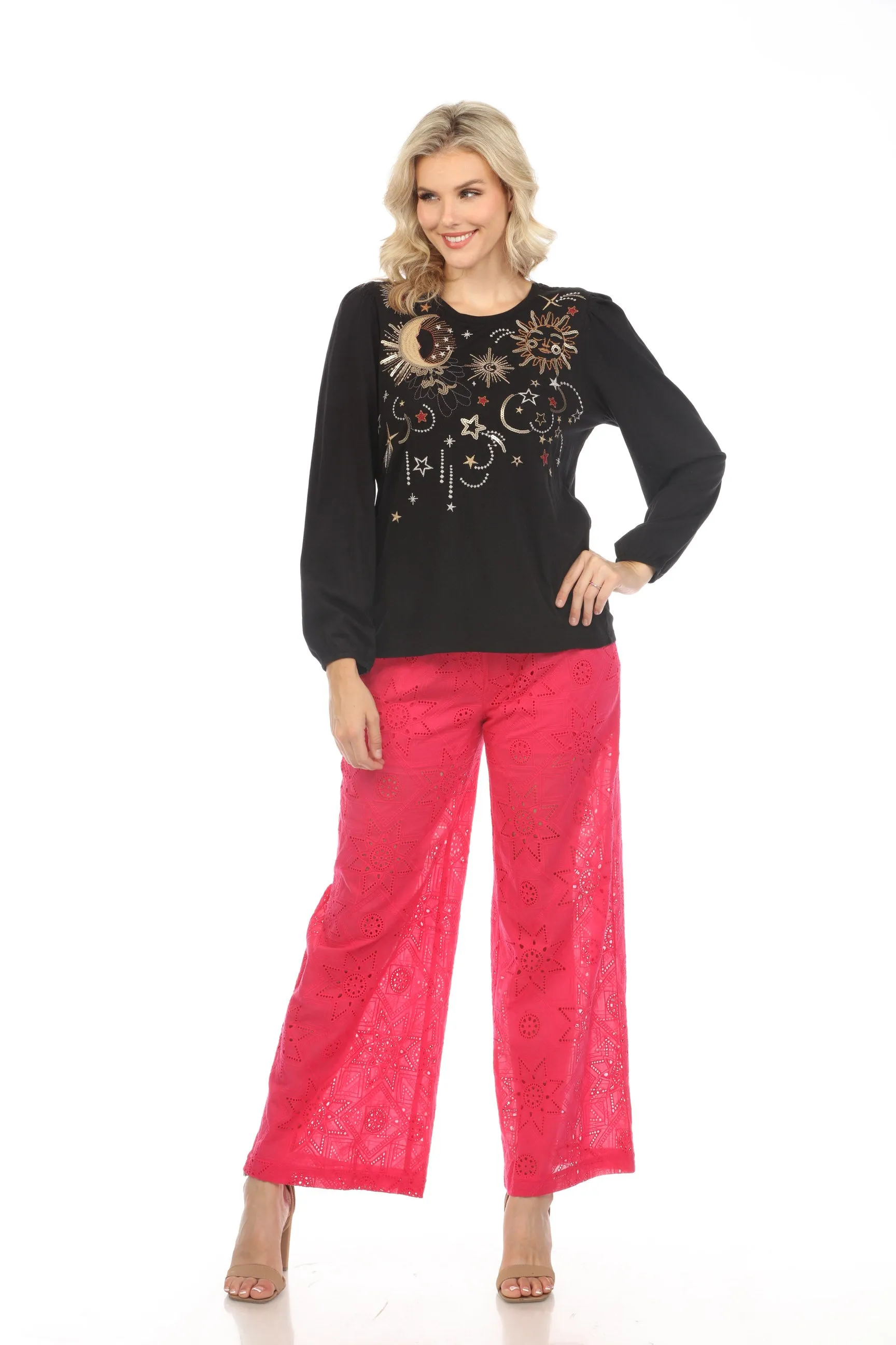 Johnny Was Jade Kolbie Wide Leg Pants Boho Chic L67324