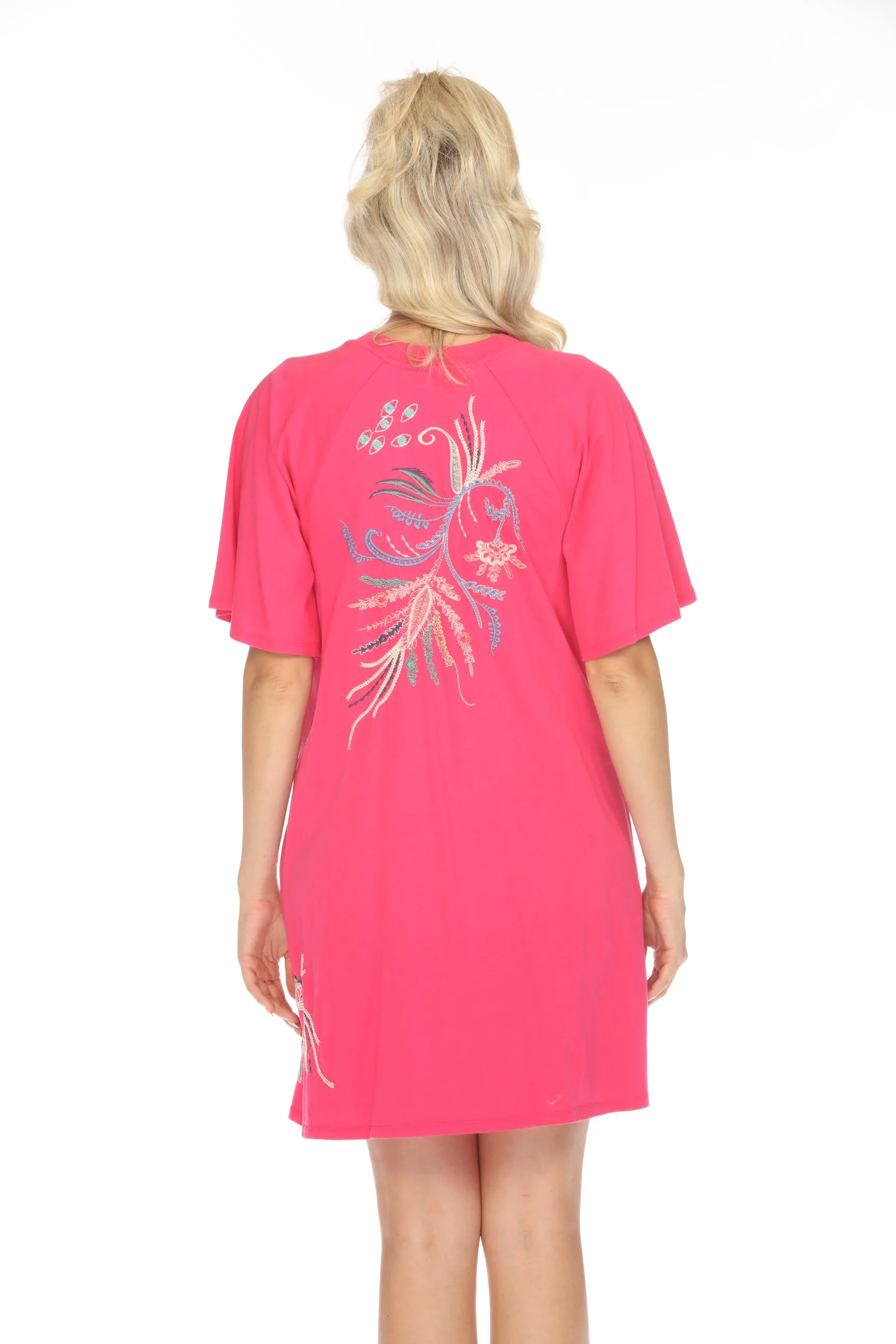 Johnny Was JWLA Antonella Flutter Raglan T-Shirt Dress J32924 Boho Chic *