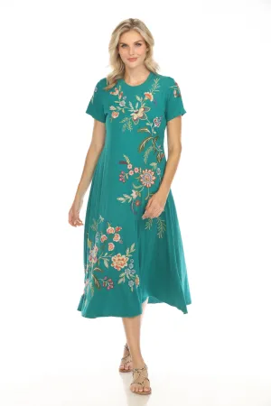 Johnny Was JWLA Julianna Crew Neck Midi Swing Dress J33024 **
