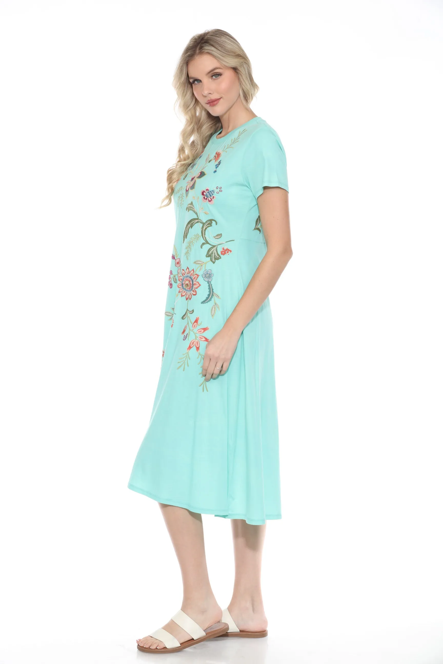 Johnny Was JWLA Julianna Crew Neck Midi Swing Dress J33024 **