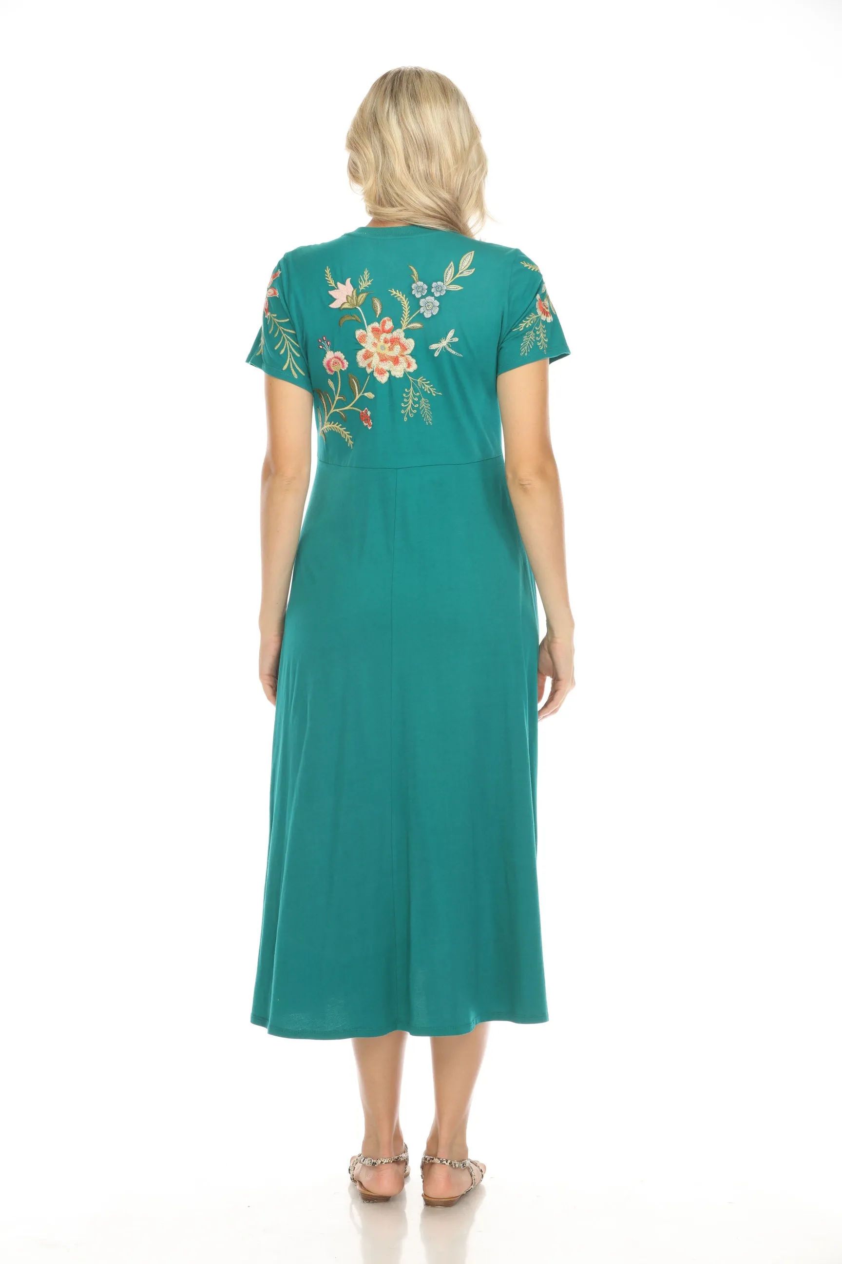 Johnny Was JWLA Julianna Crew Neck Midi Swing Dress J33024 **