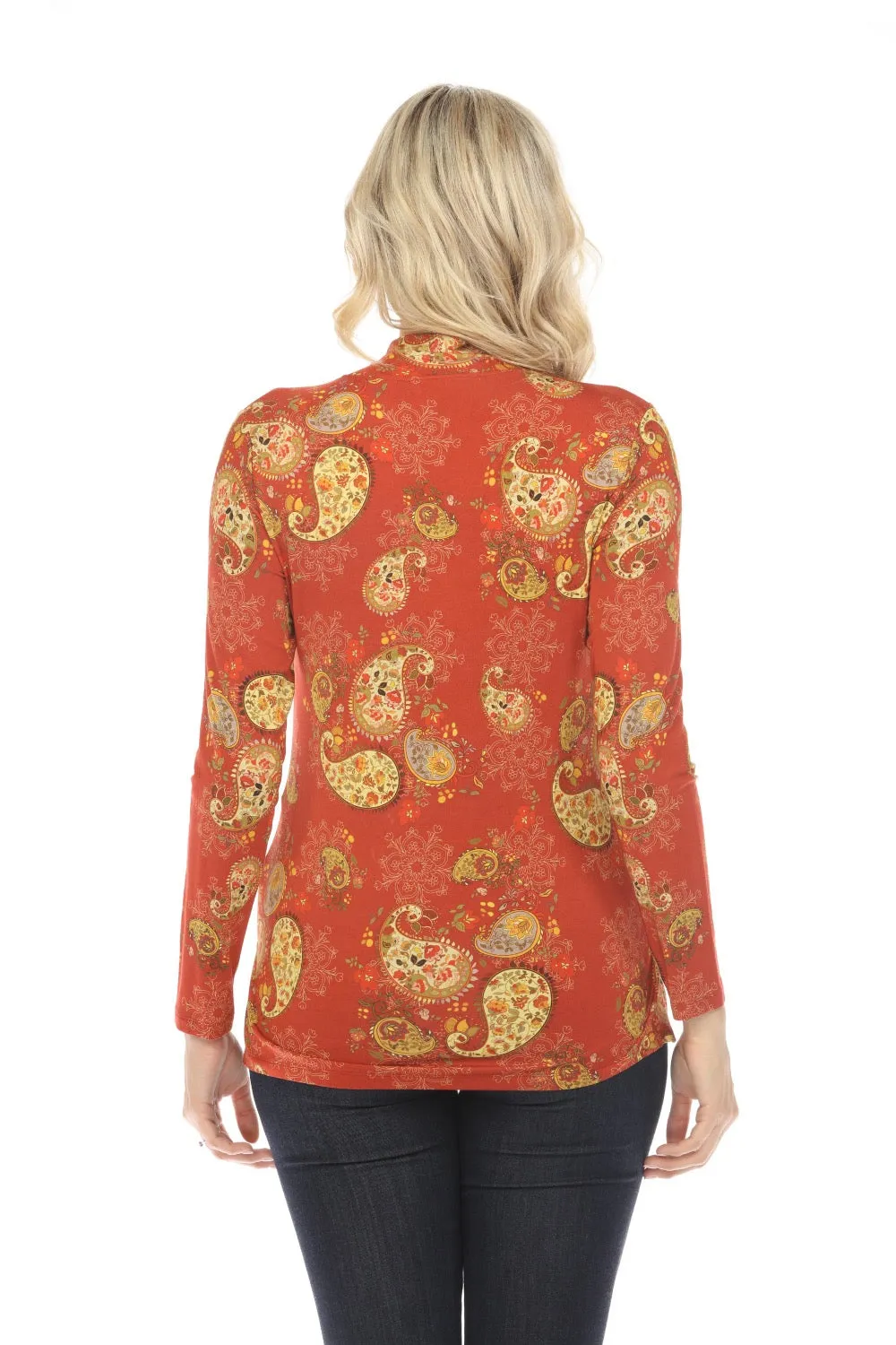 Johnny Was The Janie Favorite Paisley Mock Neck Tee T15423 Boho Chic