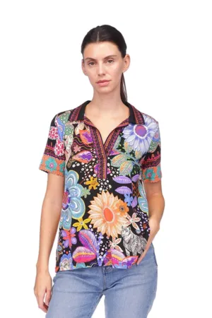 Johnny Was The Janie Favorite Short Sleeve Swing Polo  - Caetana T14225-3