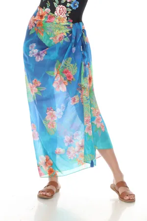 Johnny Was Water Tropic Cover-Up Sarong Boho Chic CSW6223BA