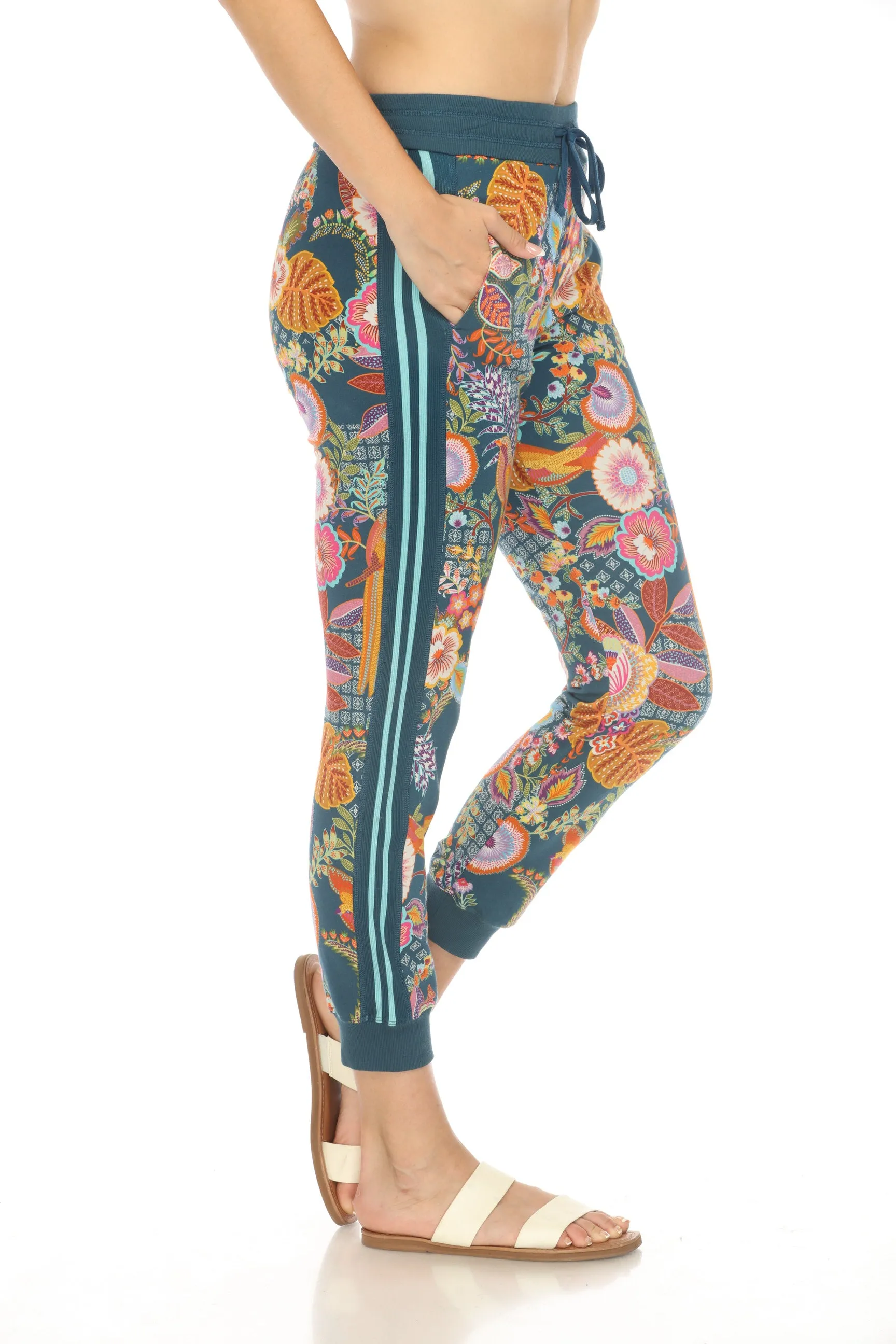 Johnny Was Wild Bird Relaxed Tape Jogger Pants T64424 Boho Chic
