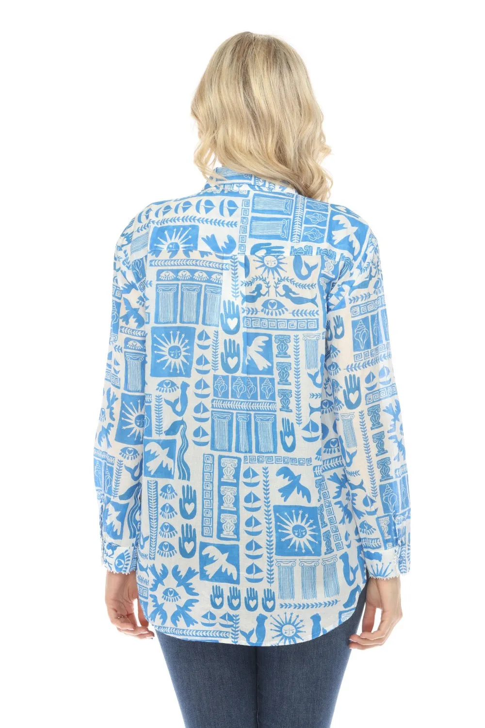 Johnny Was Workshop Acantha Oversized Button-Up Blouse W19224 Boho Chic