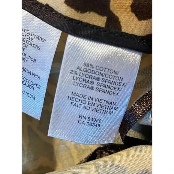 Jones New York Petite Skirt Size 6 Brown Leopard Print Knee Length
