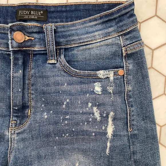 Judy Blue Beach Splash Denim Jean Shorts  Size Medium NWT