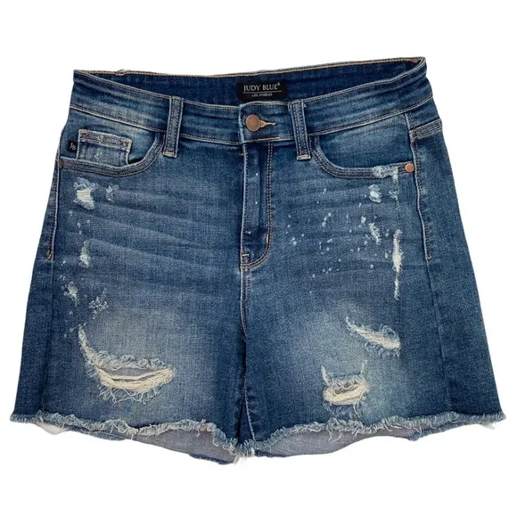 Judy Blue Beach Splash Denim Jean Shorts  Size Medium NWT