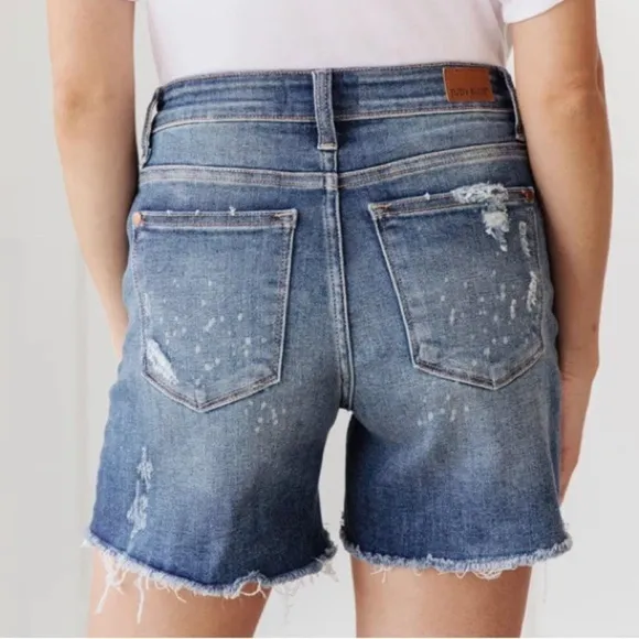 Judy Blue Beach Splash Denim Jean Shorts  Size Medium NWT