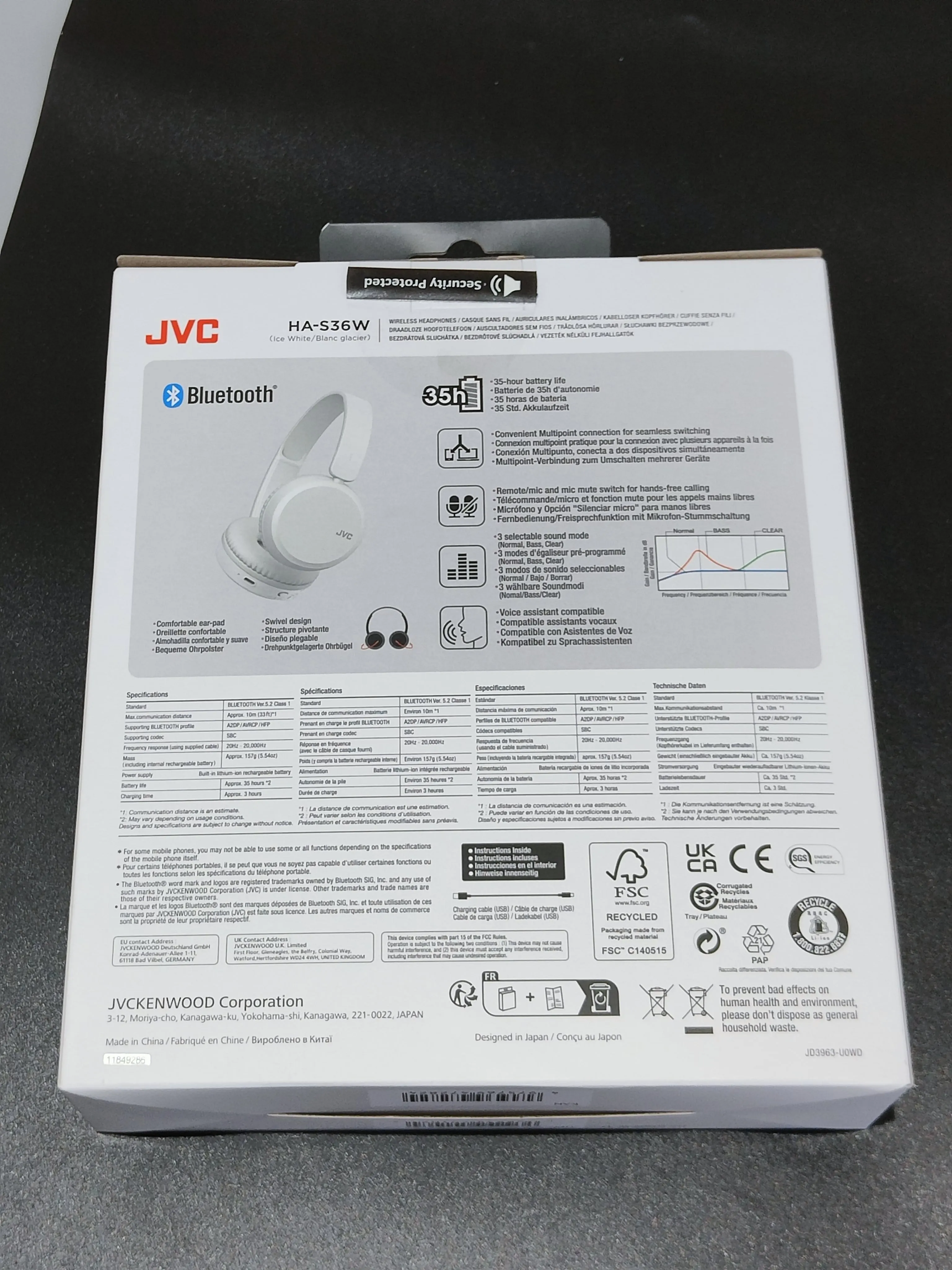 JVC Deep Bass On-Ear Bluetooth Wireless Headphone in White
