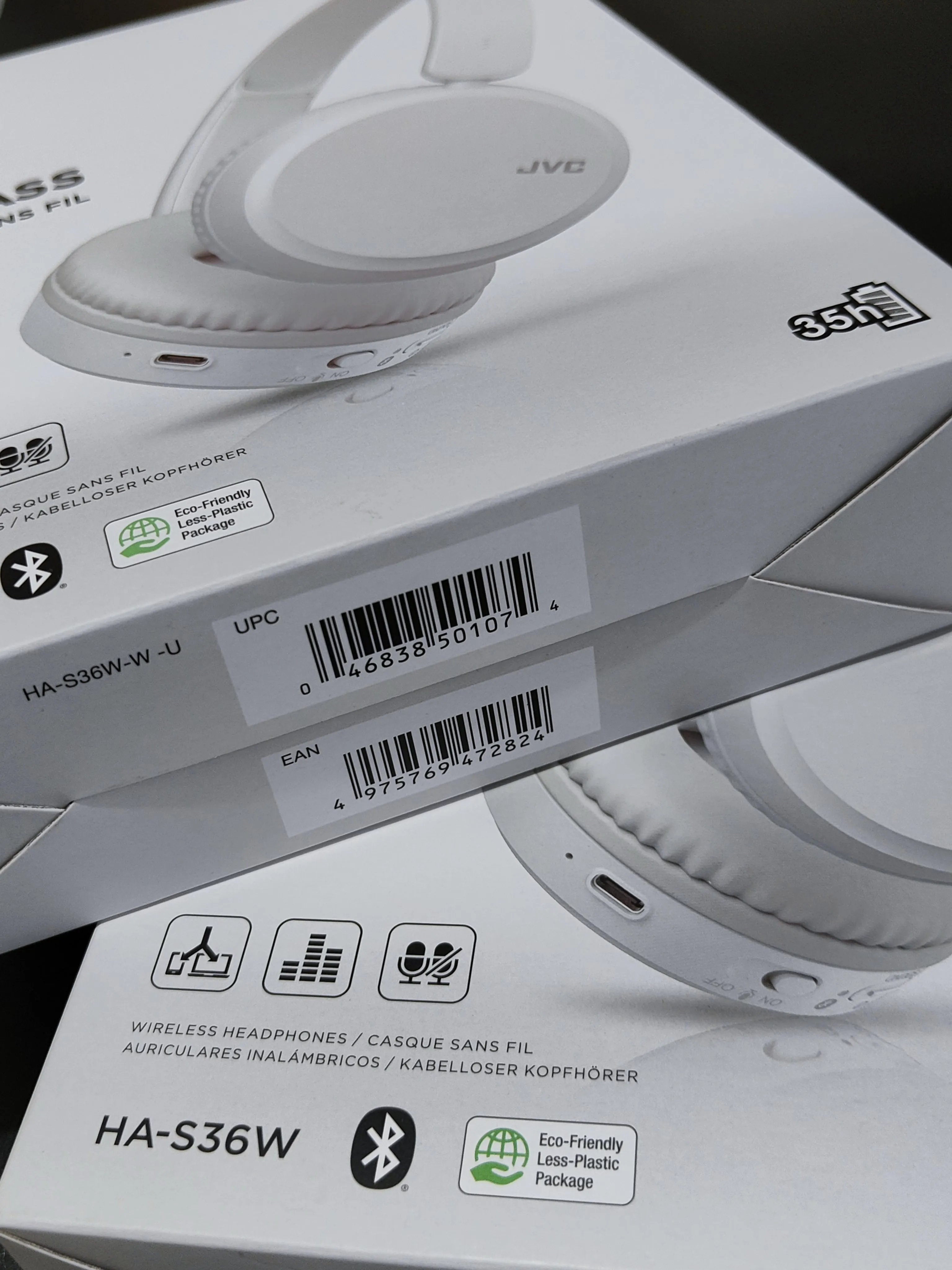 JVC Deep Bass On-Ear Bluetooth Wireless Headphone in White