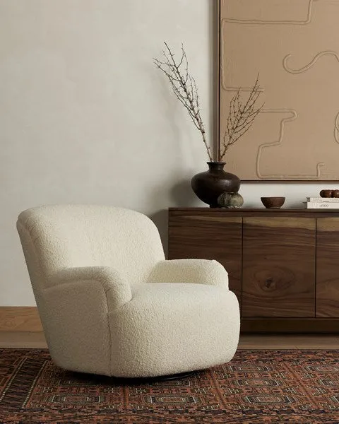 KADON SWIVEL CHAIR-SHEEPSKIN NATURAL
