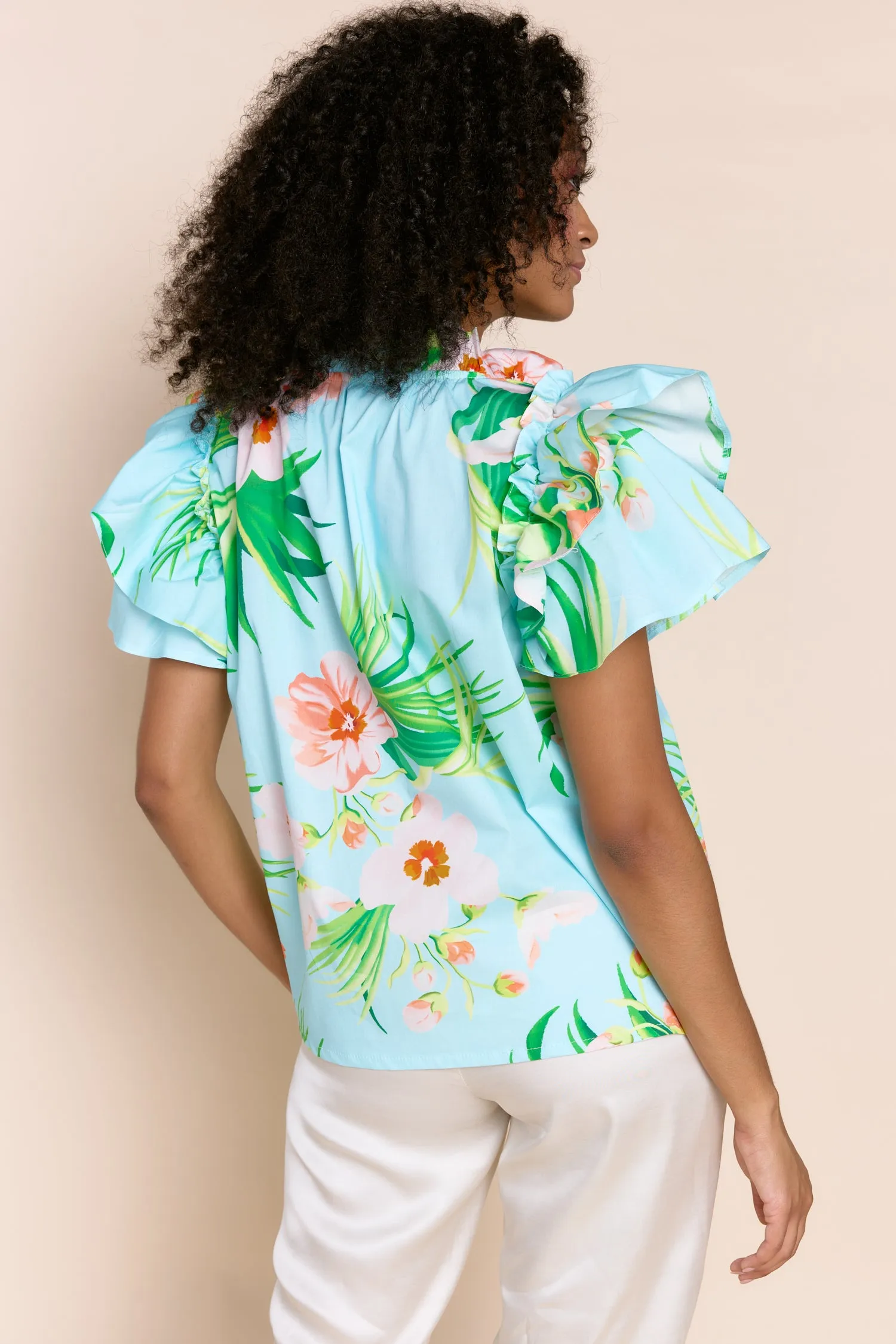 Kata Top - Aqua Floral