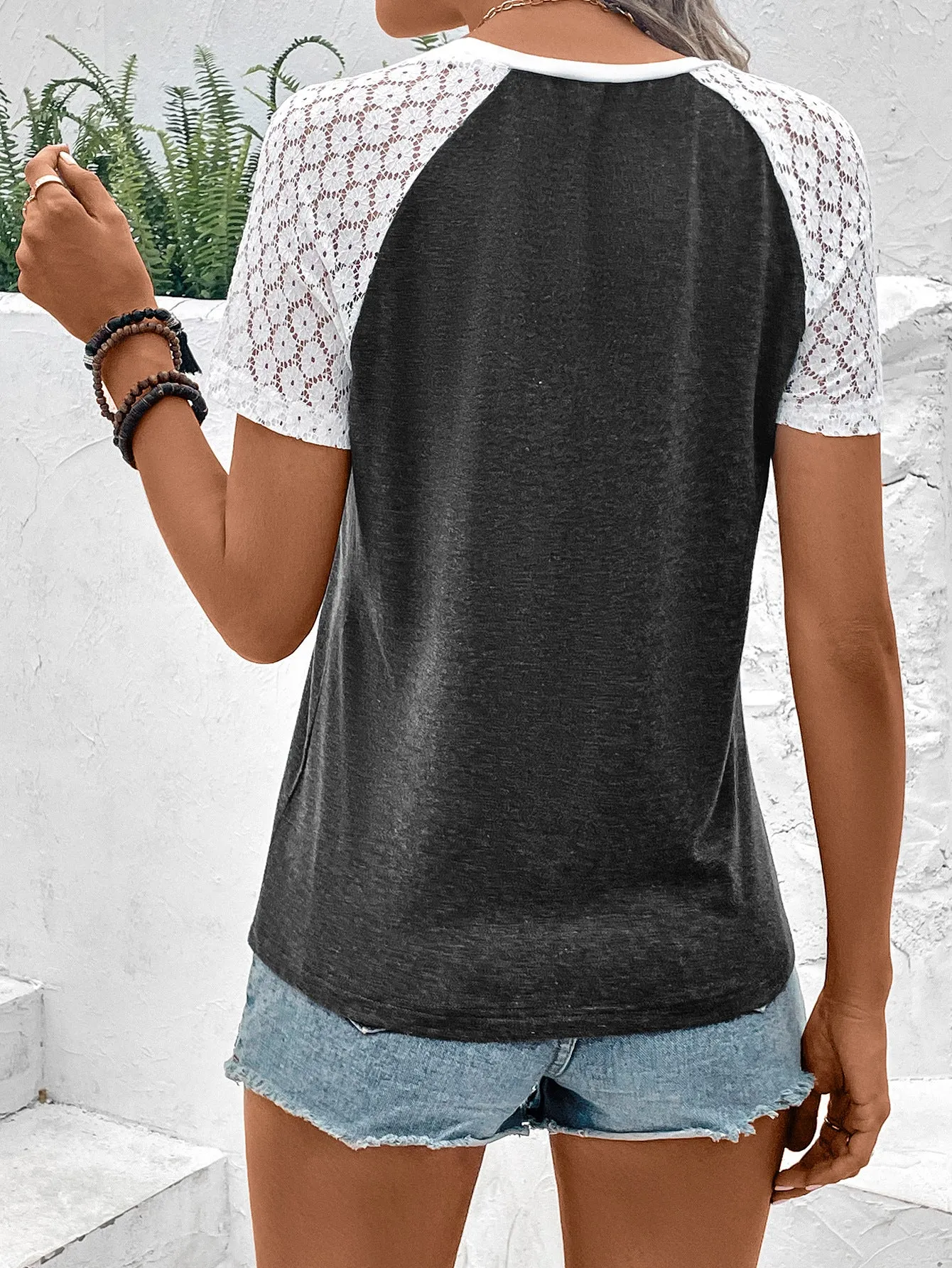 KHD Color Block Raglan Sleeve Round Neck Tee (4 Colors)