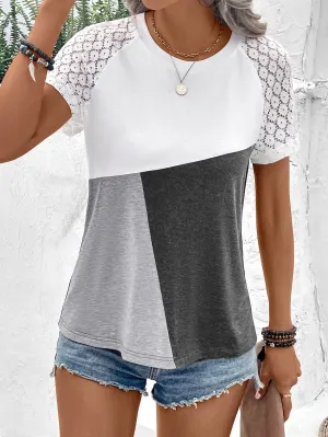 KHD Color Block Raglan Sleeve Round Neck Tee (4 Colors)