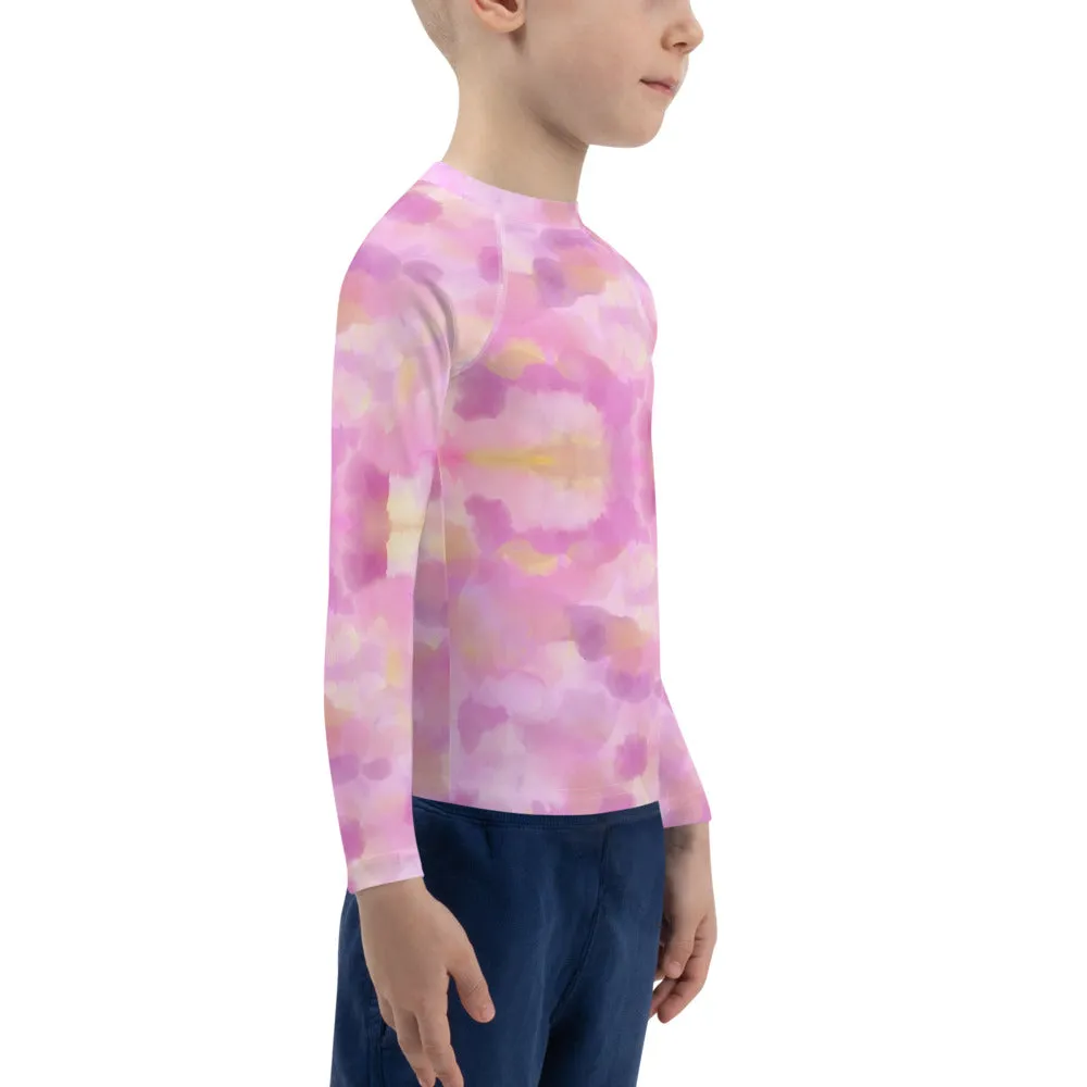 Kids Pink Rash Guard w/ Party Dog