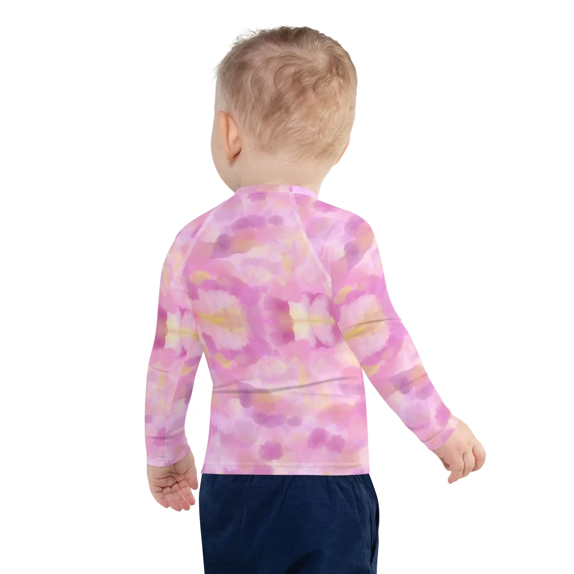 Kids Pink Rash Guard w/ Party Dog