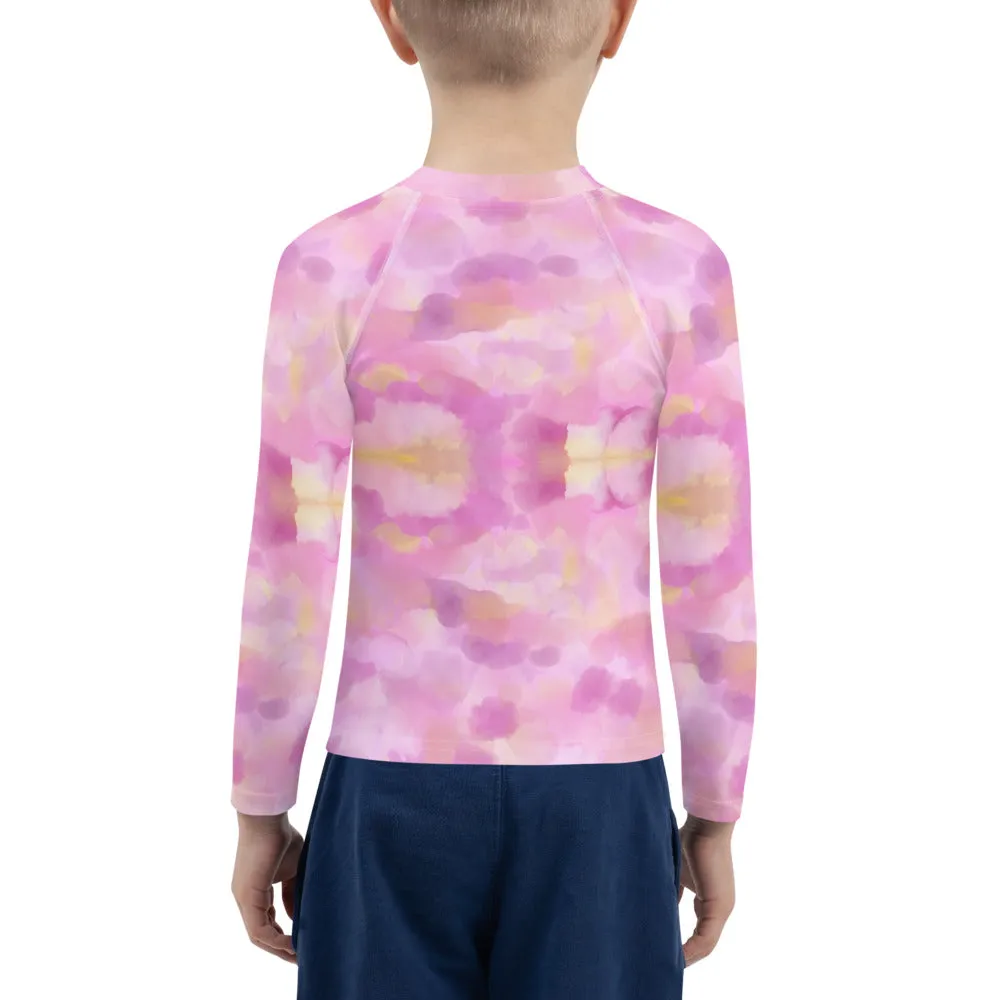 Kids Pink Rash Guard w/ Party Dog