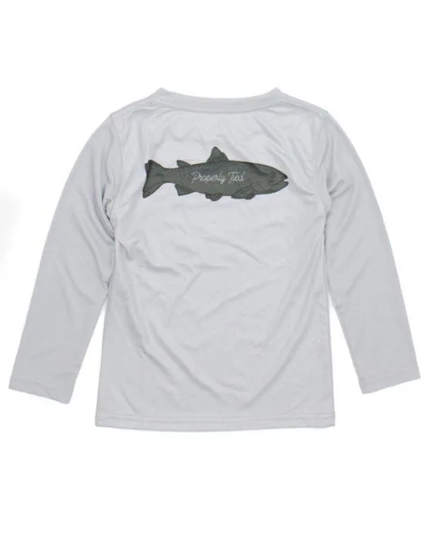 Kids Properly Tied Performance LS Classic Trout - Ice Grey