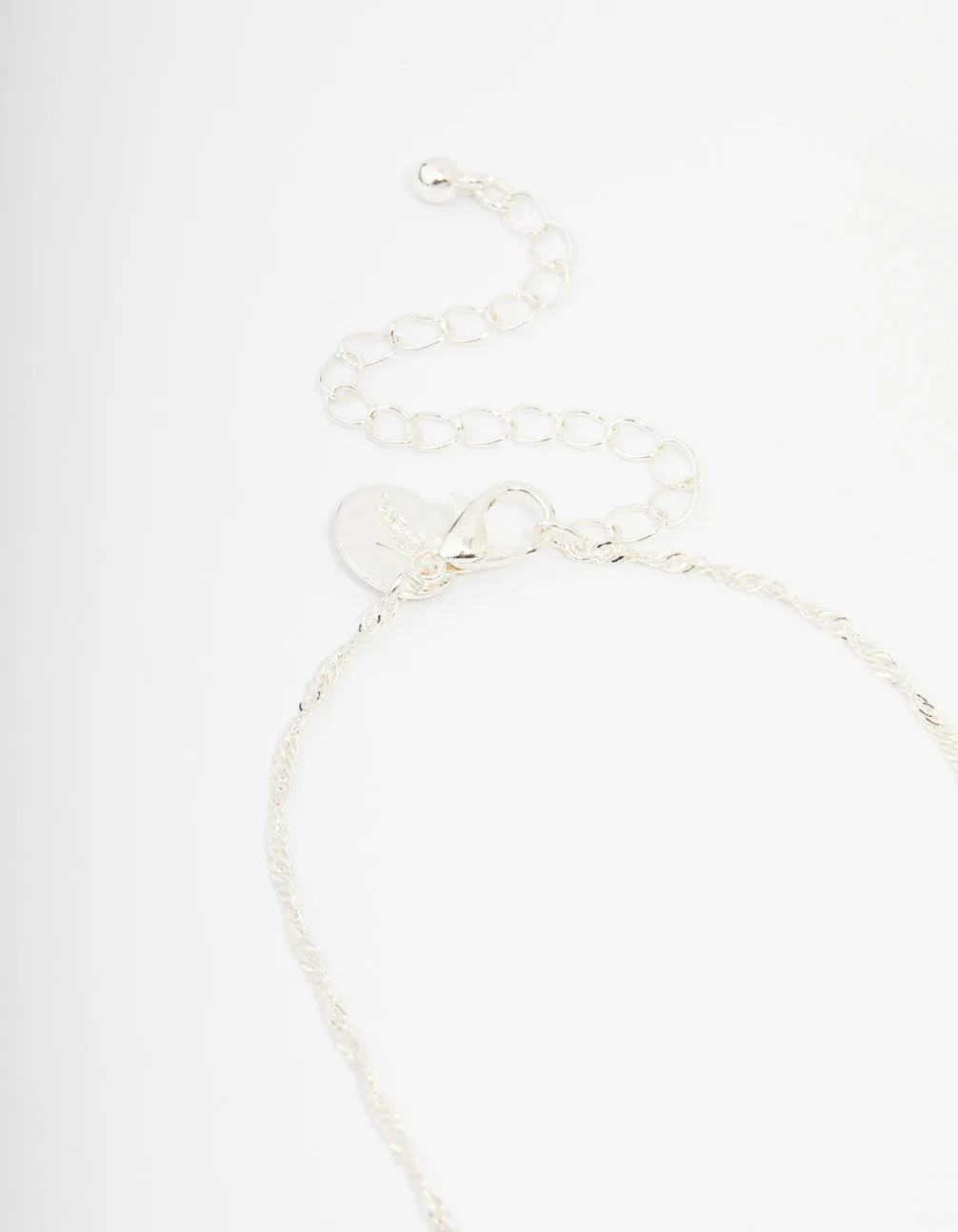 Kids Silver Glitter Crystal Pendant Necklace 2-Pack