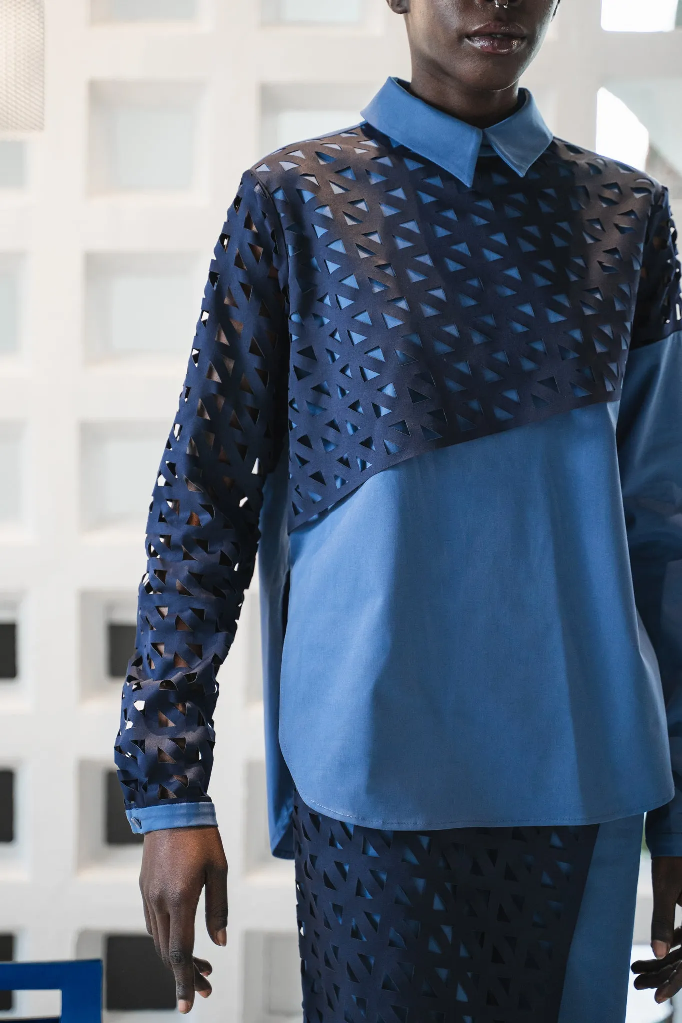 Kirigami shirt bicolor
