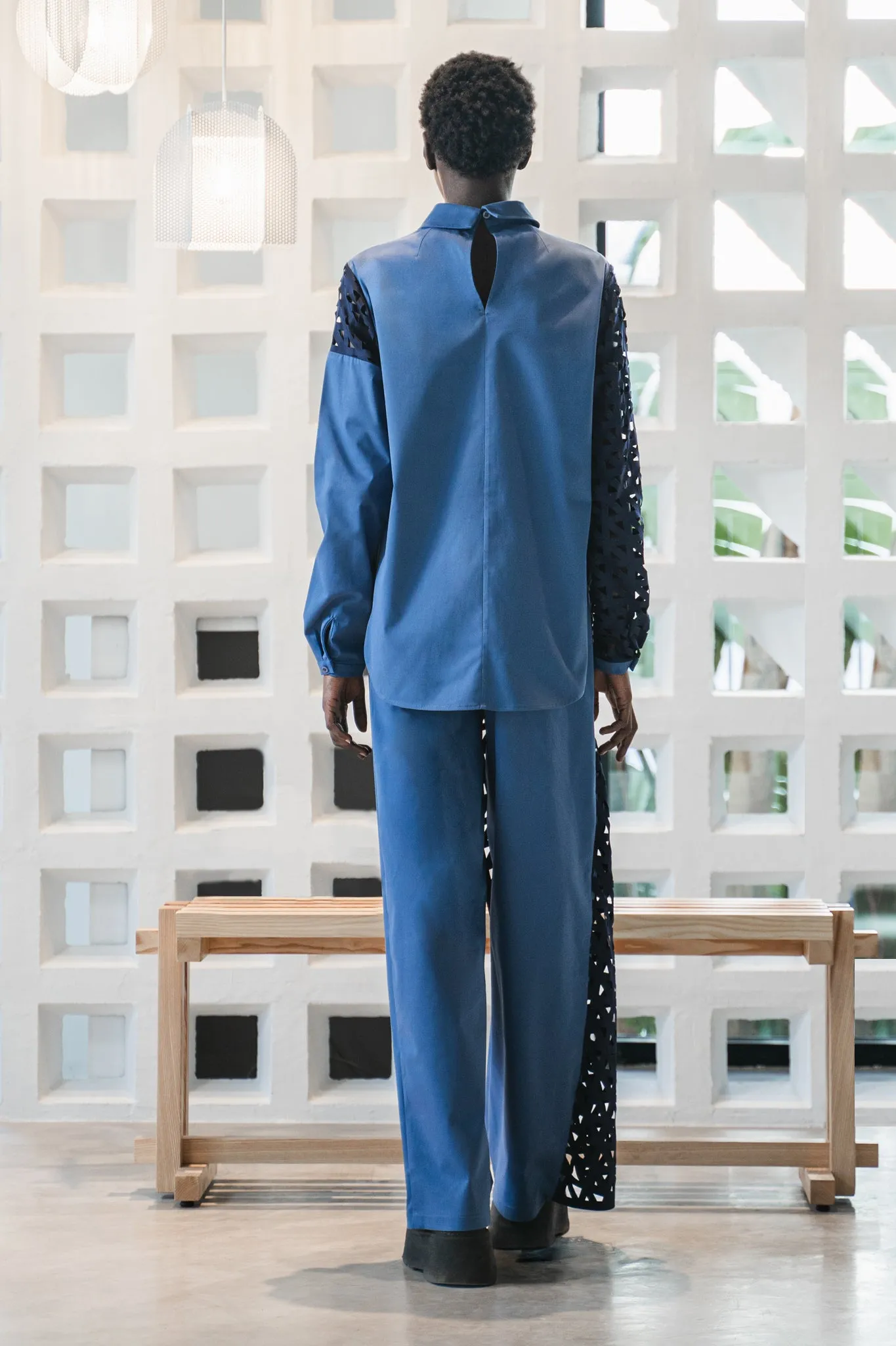 Kirigami shirt bicolor