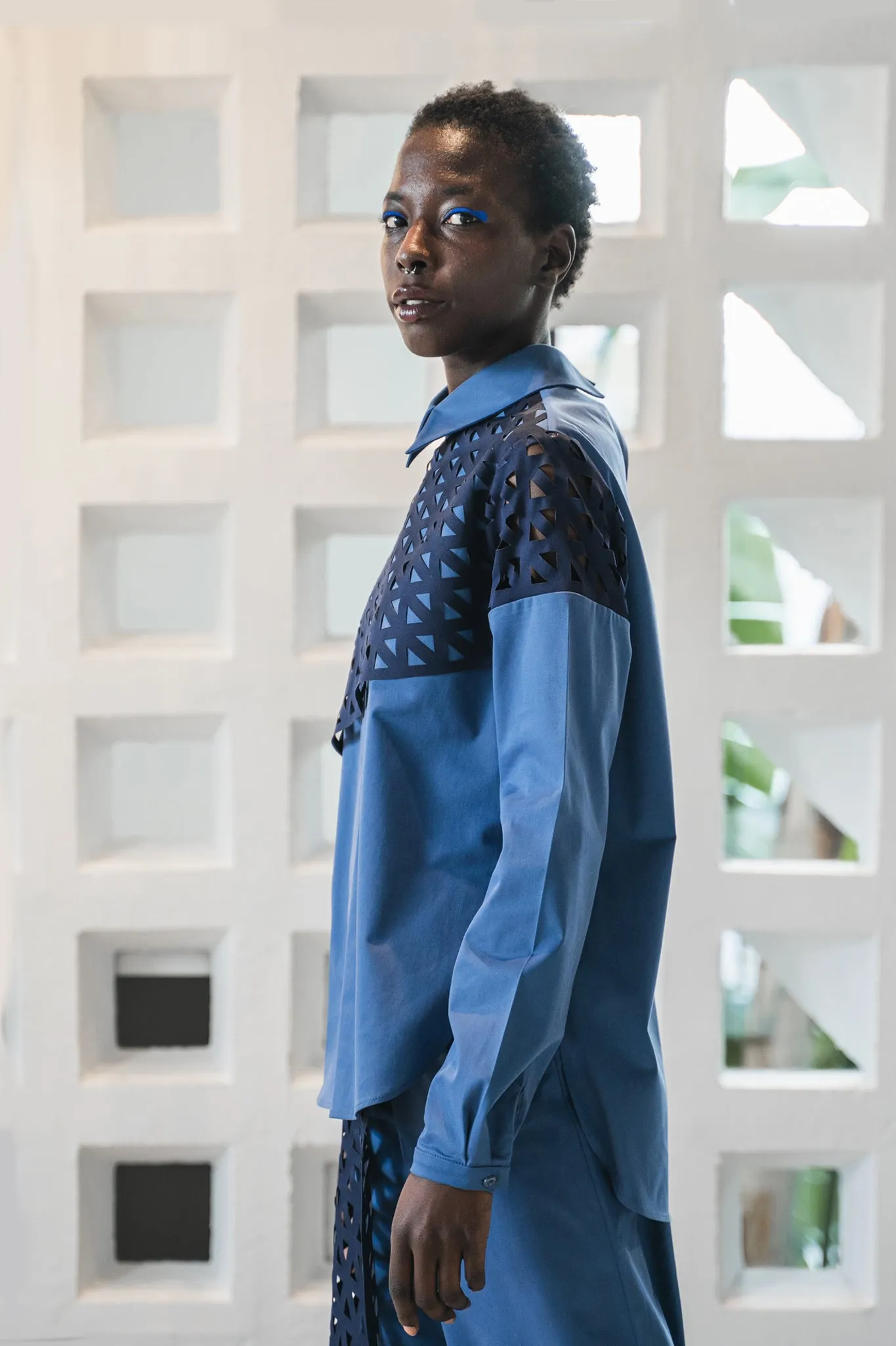 Kirigami shirt bicolor