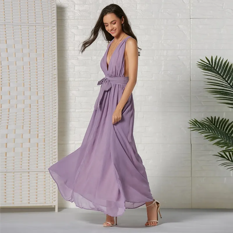 KittenAlarm - Sexy Women Fashion Maxi Long Multiway Bridesmaids Bow waist Party Dresses Robe Longue Femme