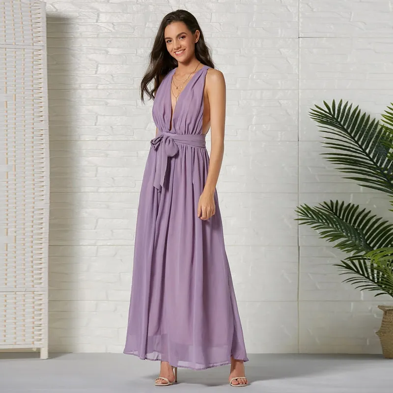 KittenAlarm - Sexy Women Fashion Maxi Long Multiway Bridesmaids Bow waist Party Dresses Robe Longue Femme