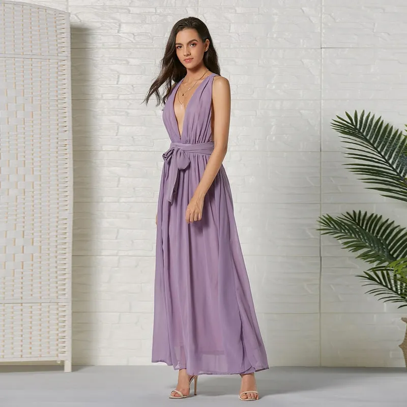 KittenAlarm - Sexy Women Fashion Maxi Long Multiway Bridesmaids Bow waist Party Dresses Robe Longue Femme