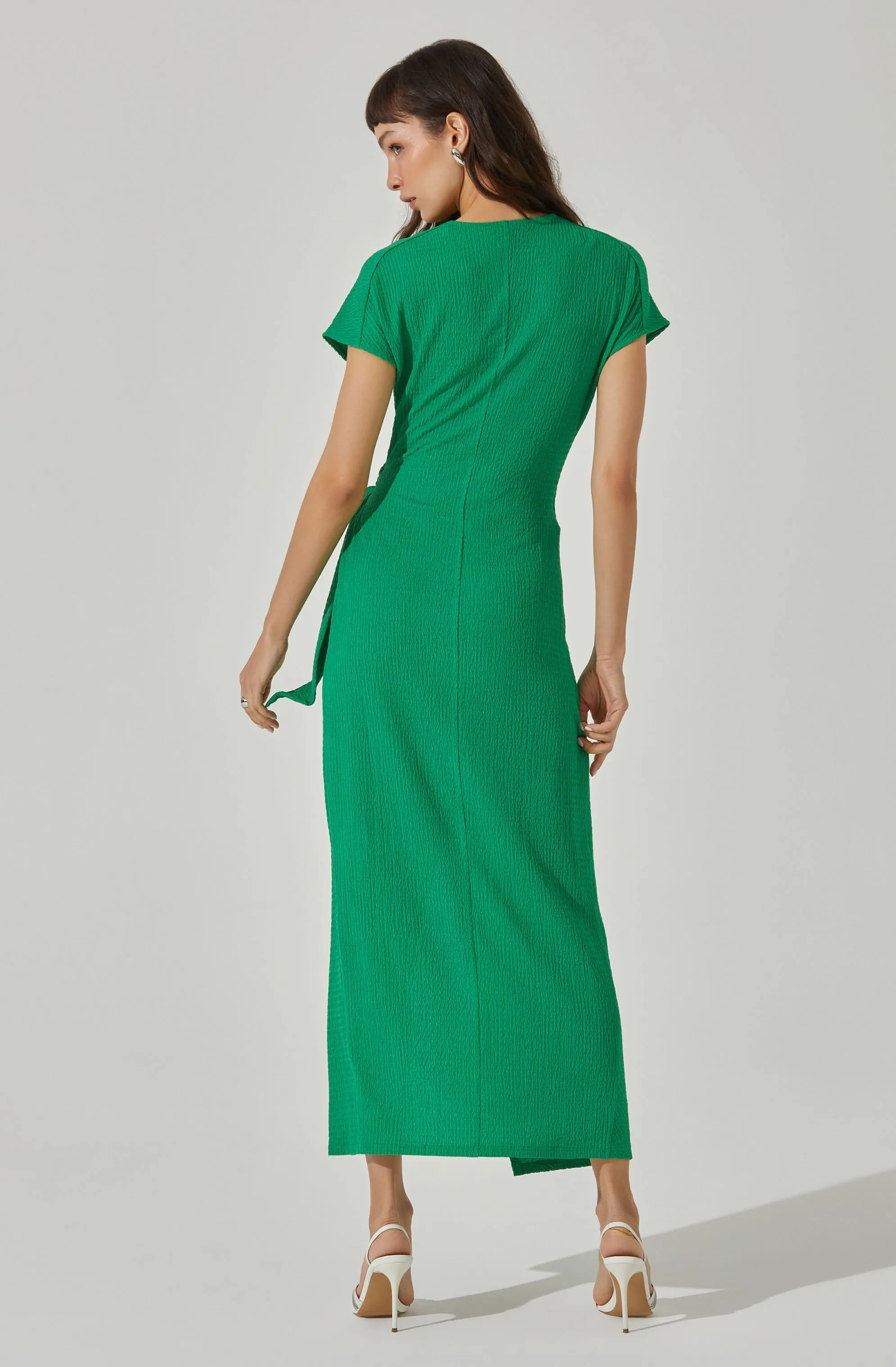 Knit Wrap Midi Dress